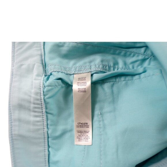Zenergy by Chicos Aqua Blue Bermuda Shorts size 0/S/4 #217 - Picture 7 of 8